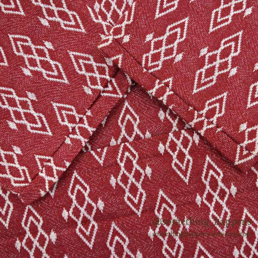 1960's~ DEADSTOCK ELY&WALKER LEISURE KNITS JACQUARD T-SHIRT RED... L