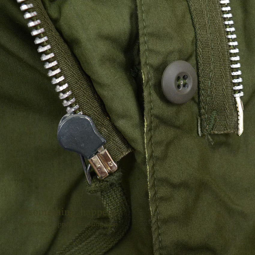 1960s US ARMY PARKA, MEN'S, M-65, Aluminum Zipper & USED LINER... M
