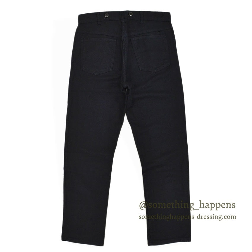 1970s UNKNOWN Piqué Black Tapered Pants... W31/L29