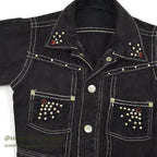 1950's WESTERN TWO POCKETS BLACK DENIM JACKET FOR KIDS...