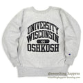 1980's CHAMPION UNIVERSITY WISCONSIN OSHKOSH REVERSE WEAVE SWEAT SHIRT ... L