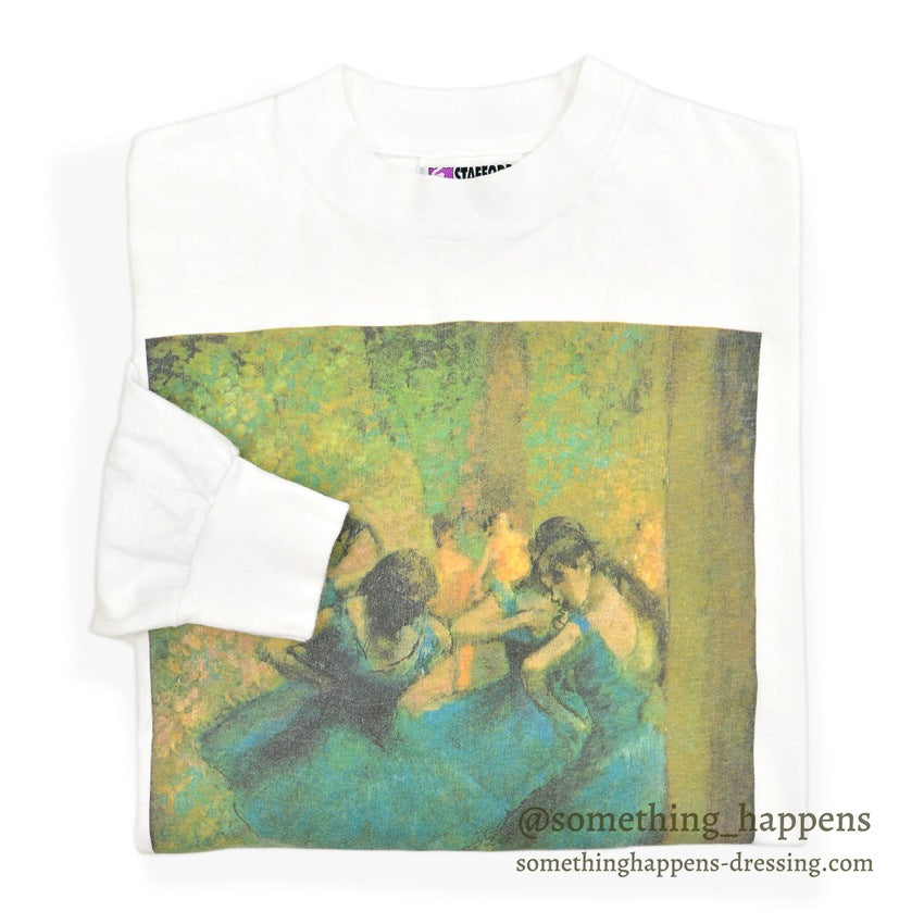 1990's STAFFORD BLAINE Edgar Degas Blue Dancers L/S T-SHIRT ... M
