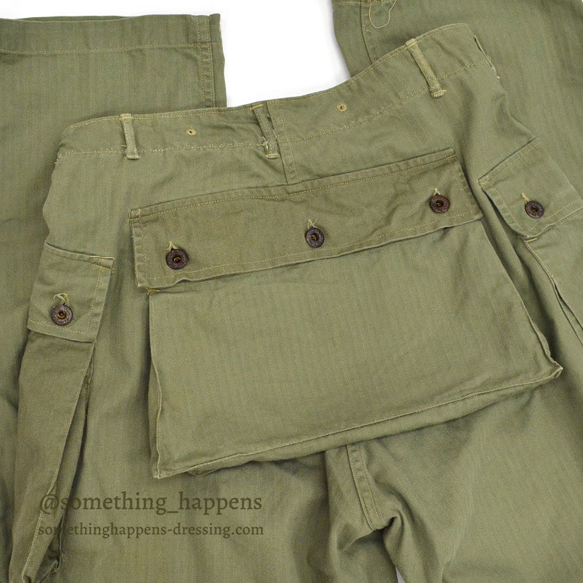 1940's U.S.M.C. WW2 M-44 HBT TROUSERS ... W32/L30