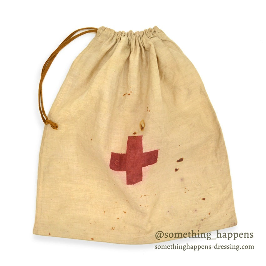 1910's~ WW1 ERA AMERICAN RED CROSS COTTON DITTY BAG...