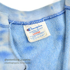 1980's CHAMPION LIGHT BLUE TIE DYE REVERSE WEAVE SWEAT SHIRT...L