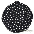 1990's LIZ WEAR DOTS RAYON SHIRT BLACK/WHITE...S