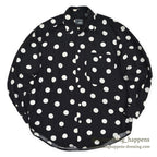 1990's LIZ WEAR DOTS RAYON SHIRT BLACK/WHITE...S