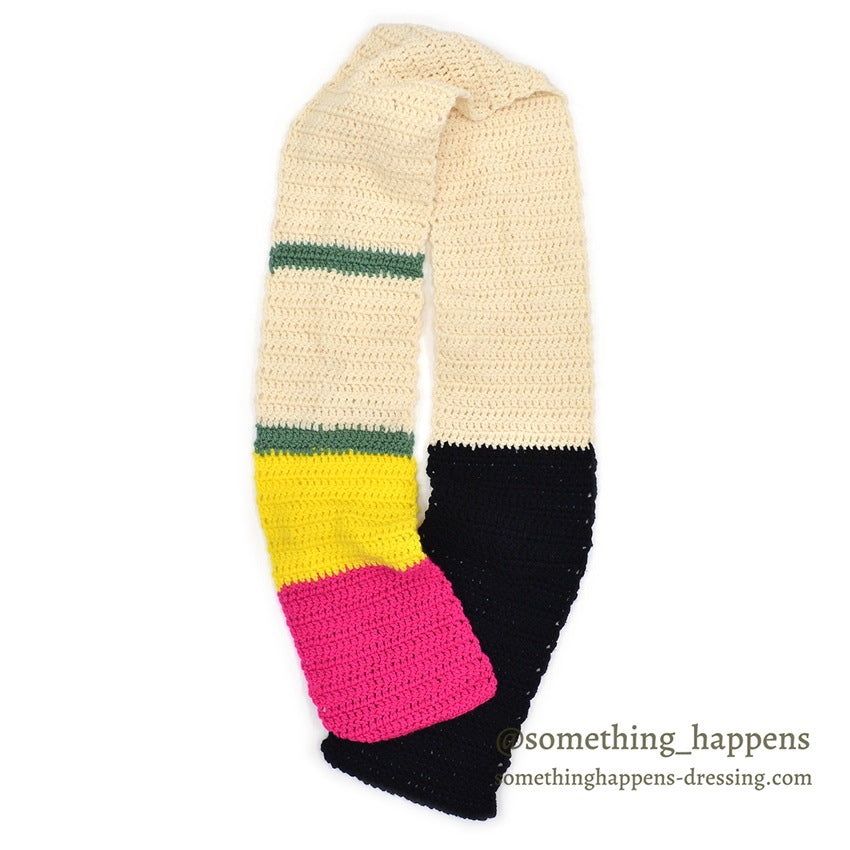 HOME MADE MULTI COLOR HAND KNIT MUFFLER LONG ...