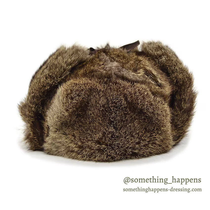 1980's LLBEAN NORTH KING NATURAL RABBIT FUR HAT... L