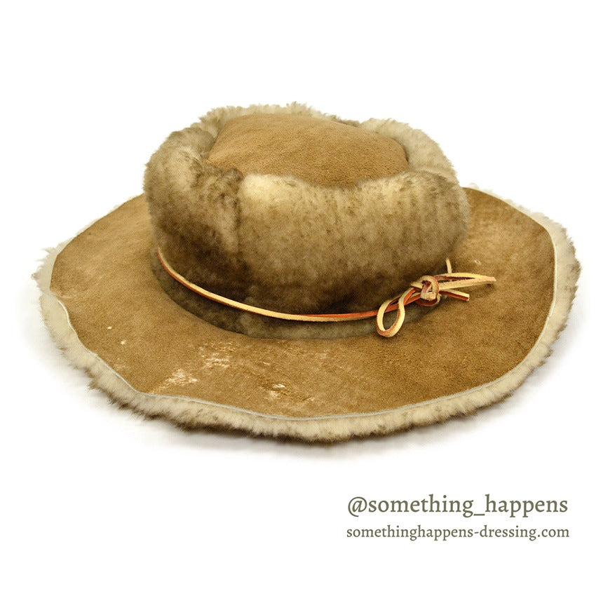 1980's~ BICK HAND MADE SHEARLING HAT MINT...L