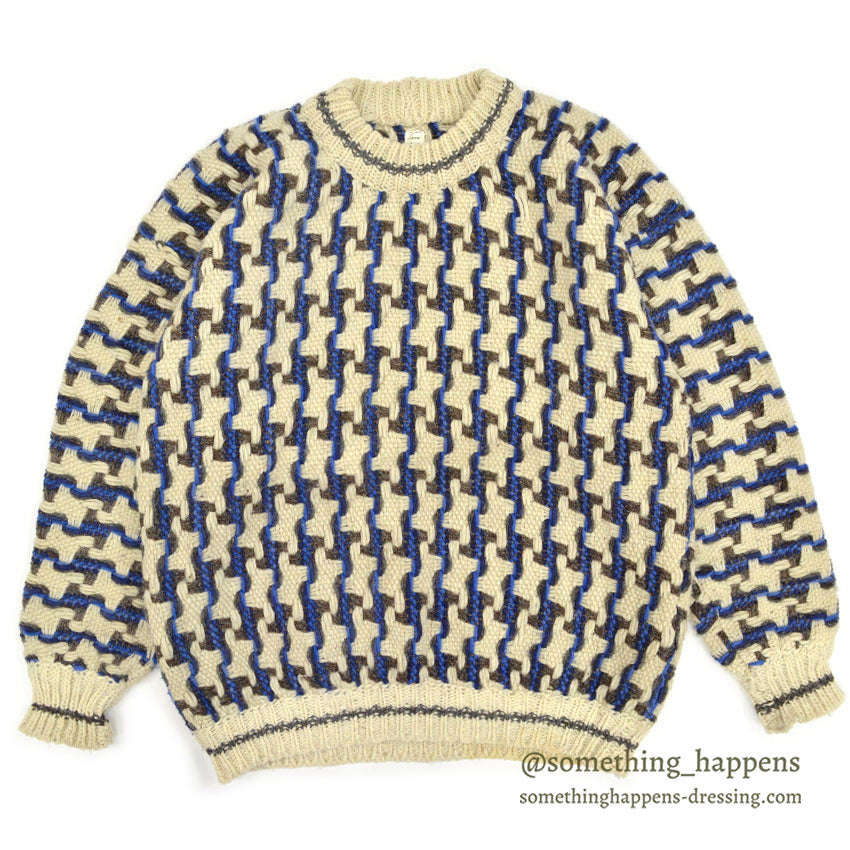 OLD ECUADOR HAND MADE WOOL KNIT SWEATER...