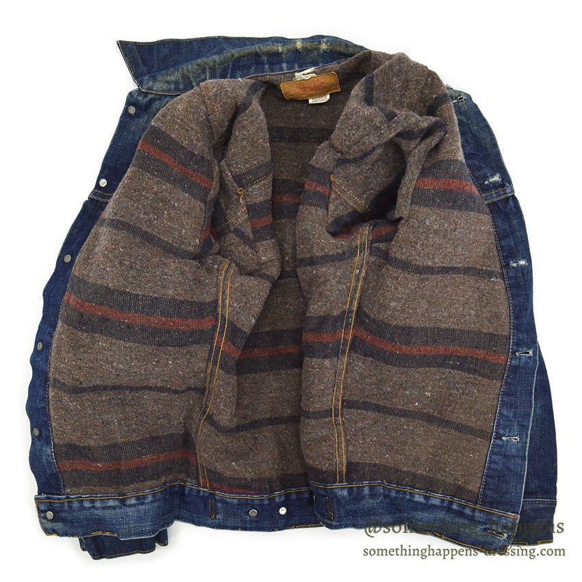 1960's LEVI'S 70505-0317 BIG-E DENIM JACKET BLANKET ... Fits like 38