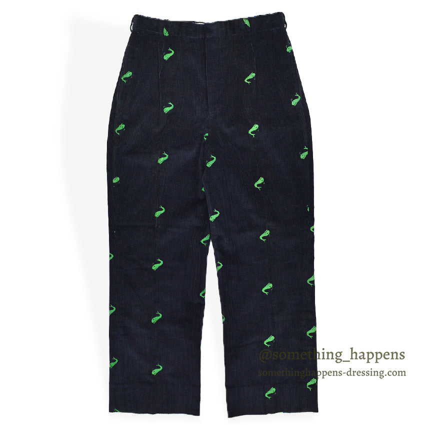 ~1970's DEADSTOCK HICKEY'S WHALE EMBROIDERY CORDUROY PANTS ... W32/L28