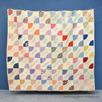 1936 to '1938 SIGNATURES EMBROIDERY FRIENDSHIP PATCHWORK QUILT... 181cm/163cm