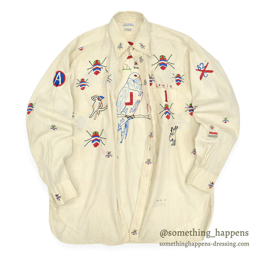 1940's~ THE COLONEL BY MACK MILITARY COOTIE EMBROIDERY SHIRT ... 15