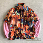 1970's MOJORCA Amedeo Modigliani ART PRINT S/S SHIRT ... L