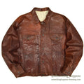 ~1980's UNKNOWN BROWN LEATHER JACKET TYPE 3RD ... Fits like 48