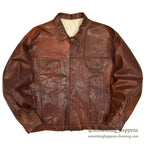 ~1980's UNKNOWN BROWN LEATHER JACKET TYPE 3RD ... Fits like 48