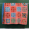ANTIQUE WILD GOOSE CHASE RED/INDIGO PATCHWORK QUILT... 171cm/171cm