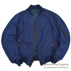 1980's~ HOPE MANUFACTURING, INC. MA-1 DENIM/NYLON FLIGHT JACKET ... L