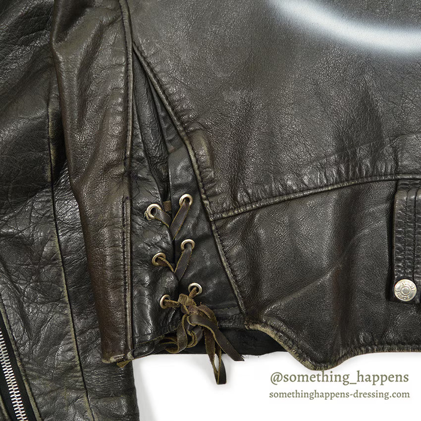 1980's SCHOTT 125 DOUBLE RIDERS JACKET BACK PAINT... 40