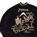 1950s JAPAN SOUVENIR JACKET (Sukajan) - Black Velvet - Japan Map - Maiko (Geisha)...