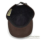1990's EDDIE BAUER QUILTED CORDUROY & SUEDE DARK BROWN CAP...