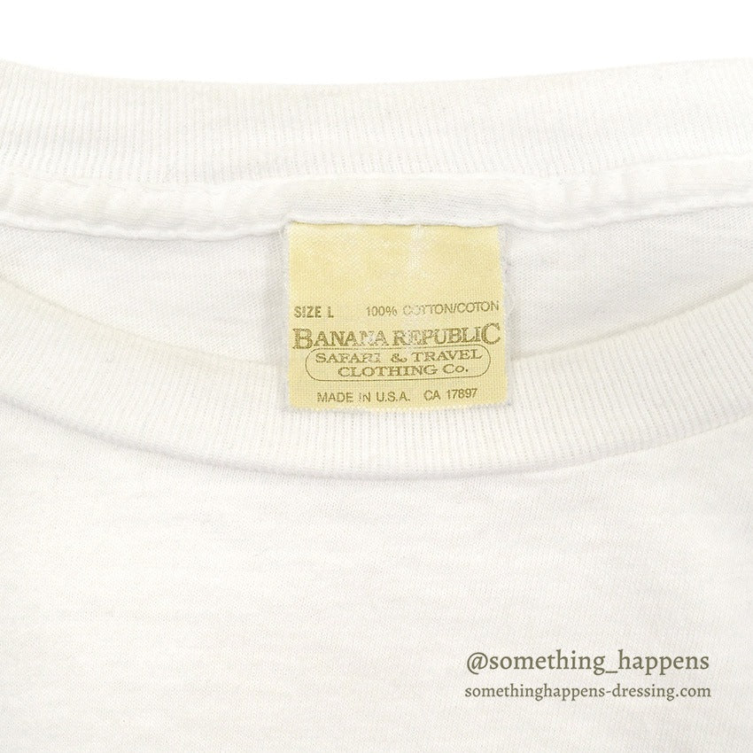1980's~ BANANA REPUBLIC SAFARI & TRAVEL FLOWER ART T-SHIRT ... L