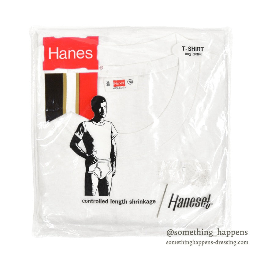 1960's~ DEADSTOCK HANES HANESET PLAIN PACK T-SHIRT 2 ... M