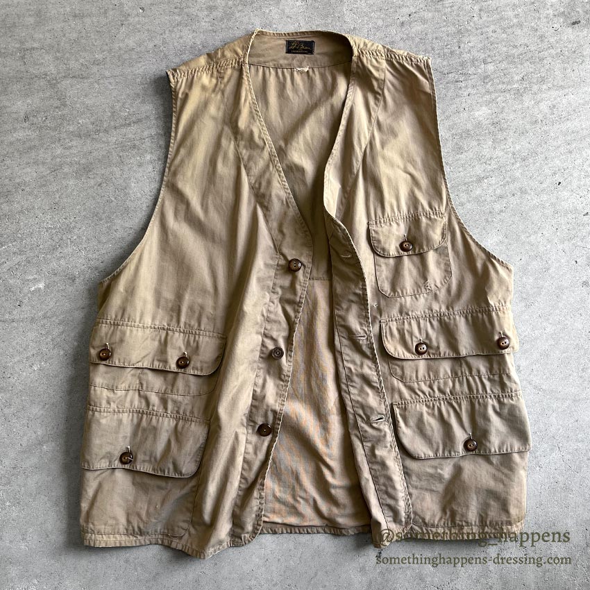 1950's LLBEAN COTTON POPLIN HUNTING VEST BIG SIZE...