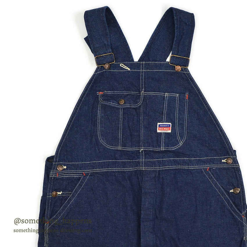 1950's BIGMAC PENNEY'S DENIM OVERALL DARK... W42/L27