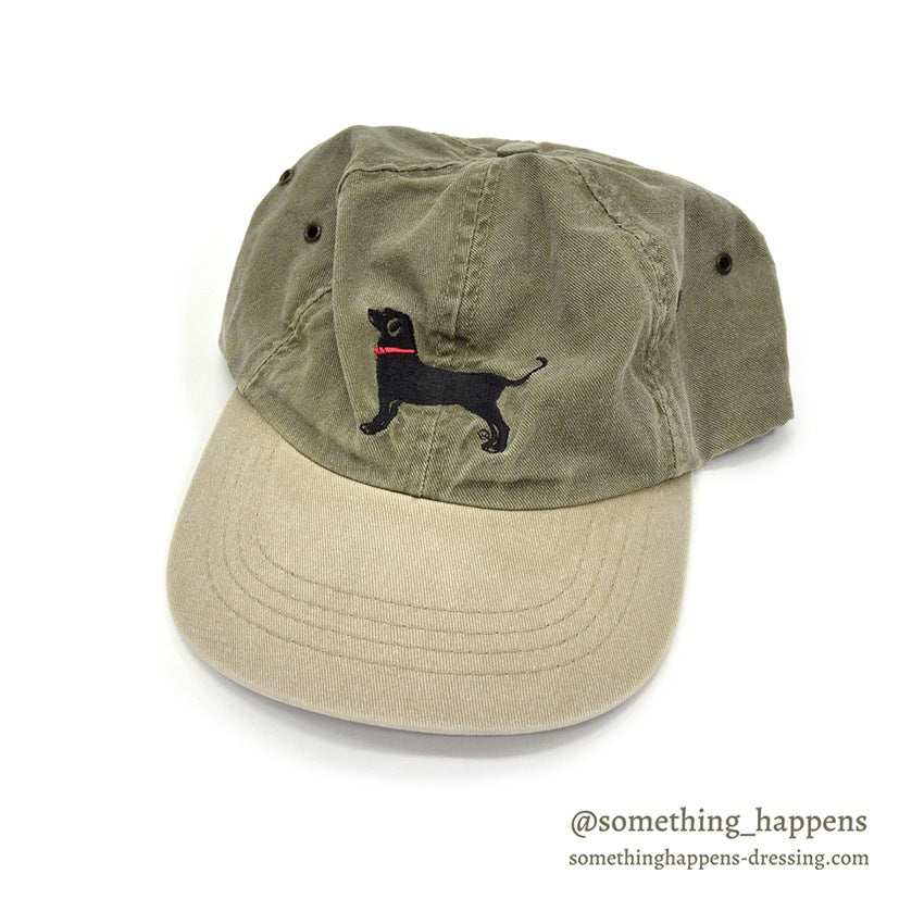 1990's BLACK DOG BRAND DOG EMBROIDERY TWO TONE CAP...