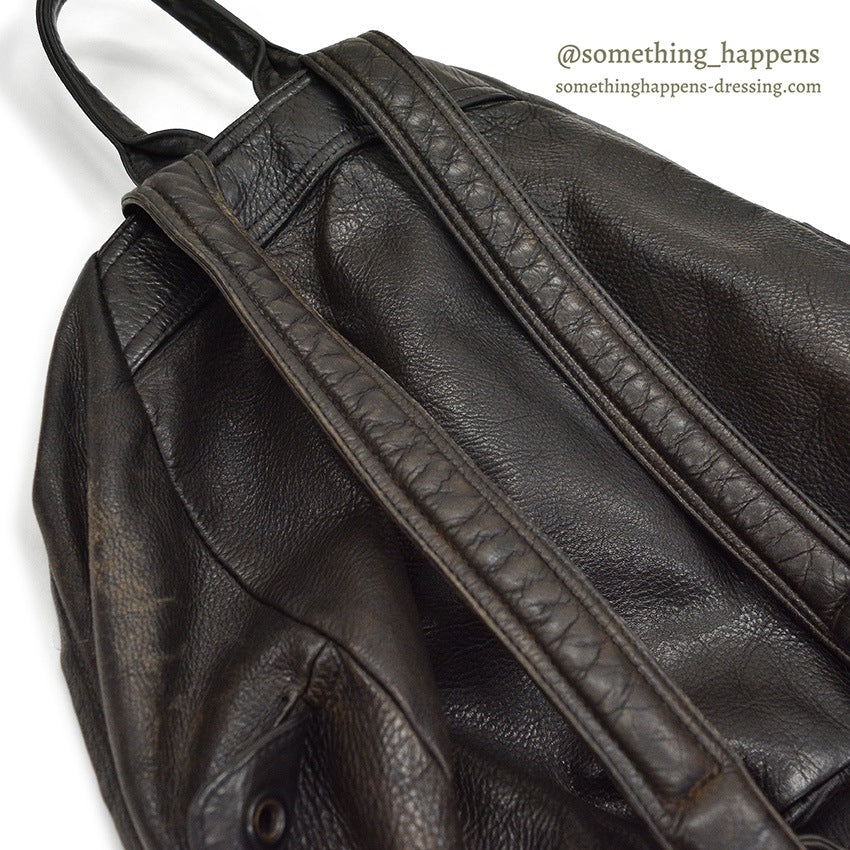 ~1990's ALL BLACK LEATHER BACKPACK...