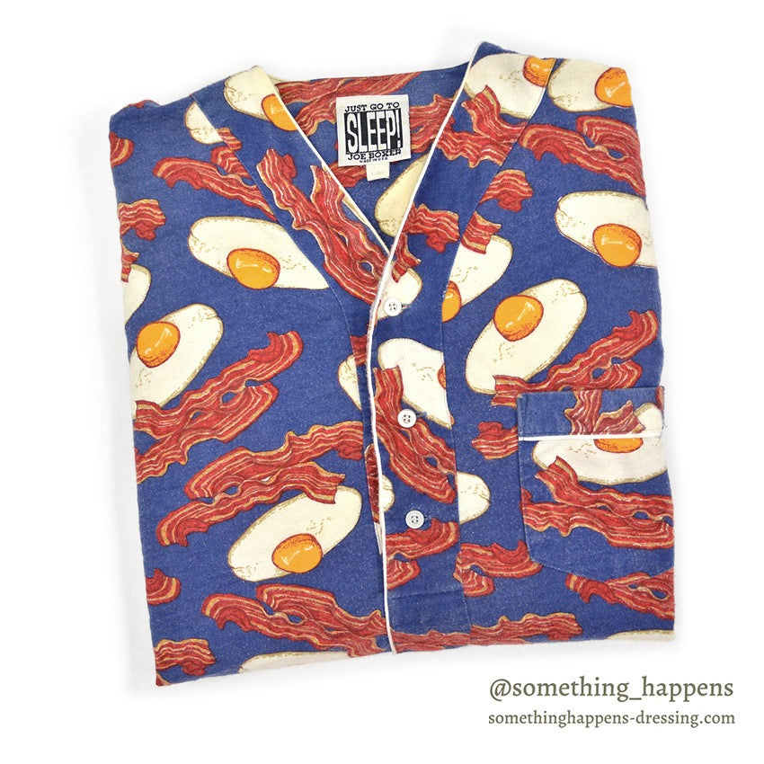 JOE BOXER JUST GO TO SLEEP! EGG & BACON PAJAMA SHIRT ... M