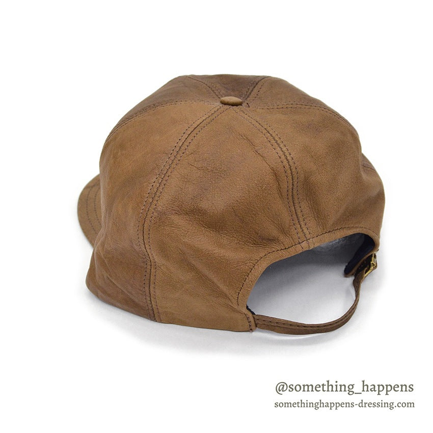 1980's ADVENTURE BOUND BROWN LEATHER CAP 2...