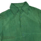 1950's~ YIN YANG EMBROIDERY SOUVENIR GREEN SATIN SHIRT ... Fits like S