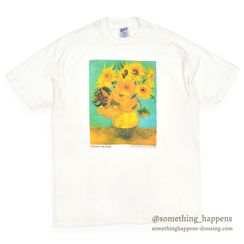 1990s HANES Van Gogh Sunflowers Art Print T-Shirt... XL