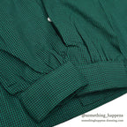 1950's~ DEADSTOCK COLEBROOKE GREEN/BLACK PIN CHECK L/S SHIRT... L