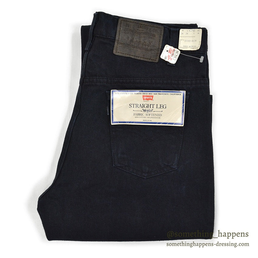 1980's DEADSTOCK Levi's 508 BLACK DENIM PANTS... W34/L34