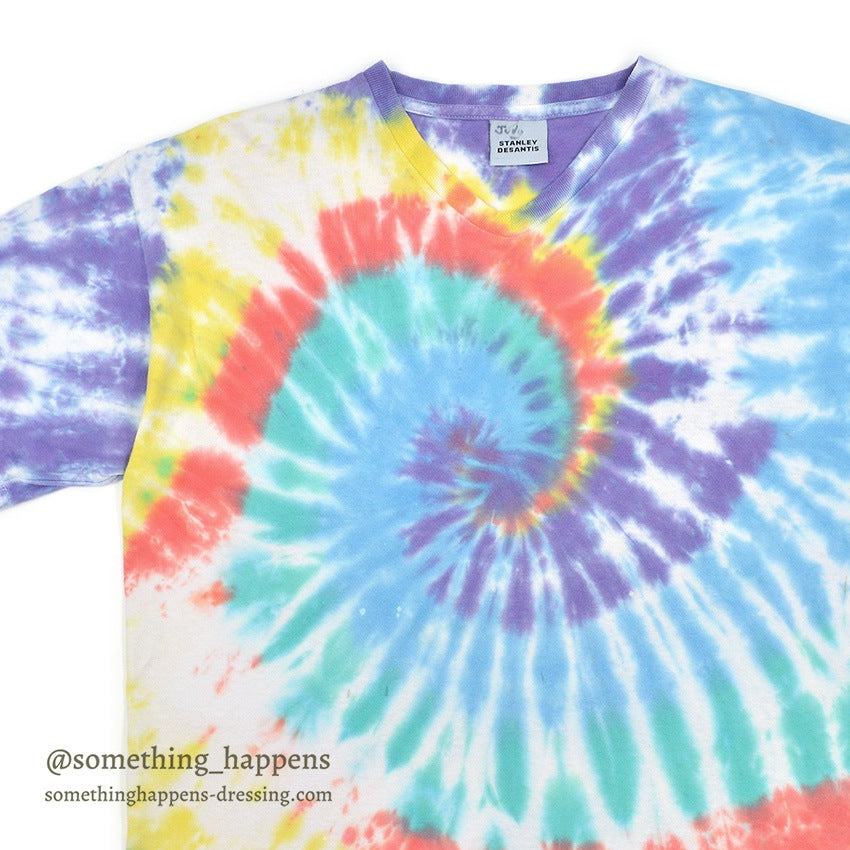 1990's STANLEY DESANTIS TIE DYE V-NECK T-SHIRT... LARGE