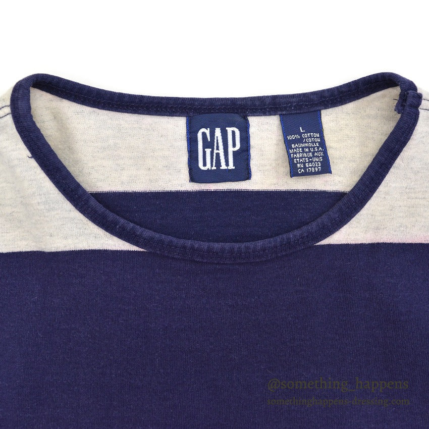 1980's~ GAP WIDE STRIPE COTTON L/S TEE... L
