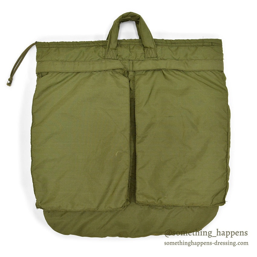 1970's USAF BAG, FLYING HELMET, NYLON CAMO LINING...