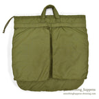 1970's USAF BAG, FLYING HELMET, NYLON CAMO LINING...