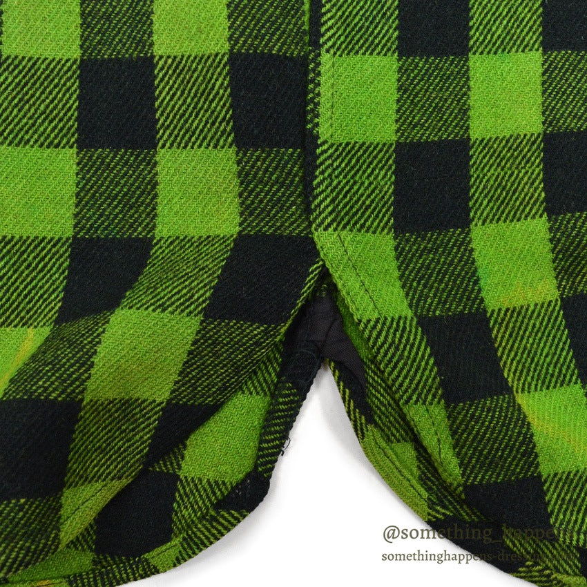 1950's PILGRIM GREEN/BLACK WOOL SHIRT UNUSUAL...