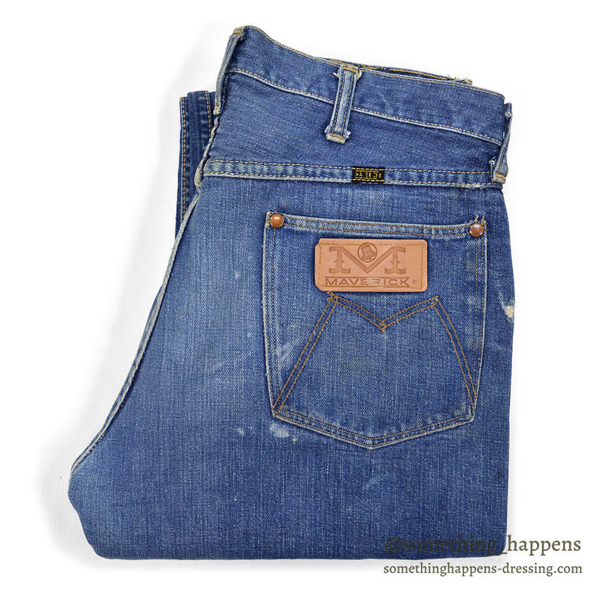 1960's~ MAVERICK 44MWZ DENIM PANTS... W34/30
