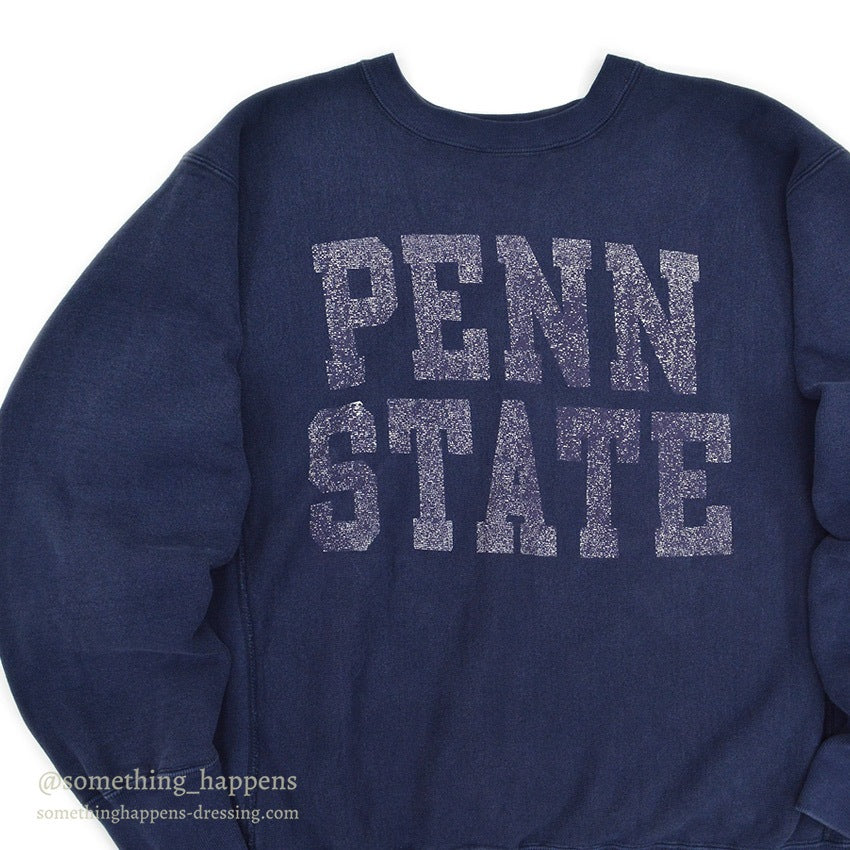 1980's CHAMPION PENN STATE REVERSE WEAVE SWEAT SHIRT NAVY...X-LARGE