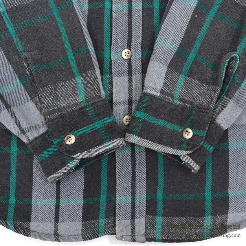 1980's~ DAKOTA BY FIVE BROTHER PLAID FLANNEL SHIRT...L