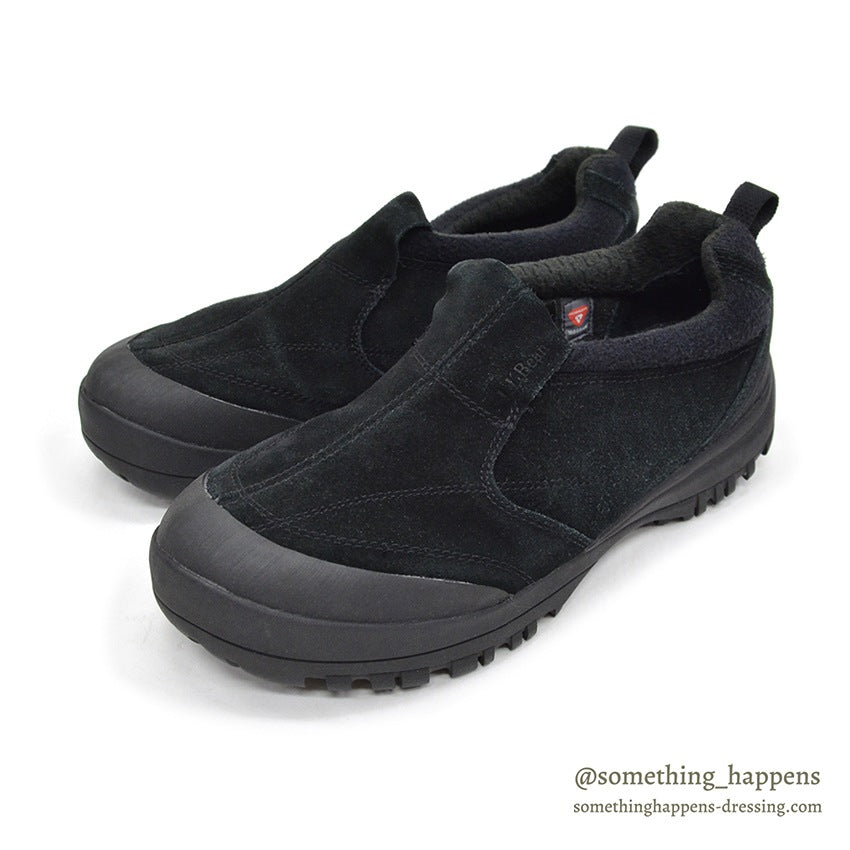 LLBEAN PRIMALOFT BLACK SUEDE LEATHER MOC SHOES...9W