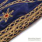 1950's~ KHYBER HAND MADE EMBROIDERED BLUE VELVET SHOULDER BAG...