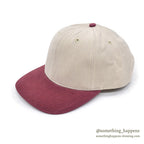 1990's DEADSTOCK LIGHT GRAY/MAROON SNAP BACK CAP Made in USA...